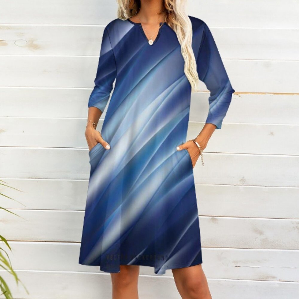 Blue & White Sky Dress All Sizes